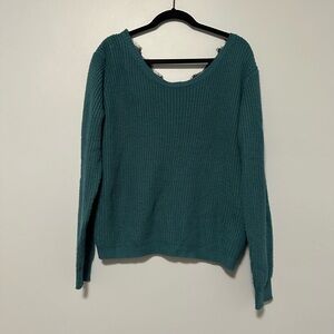 SHEIN Teal Scoop Neck Sweater